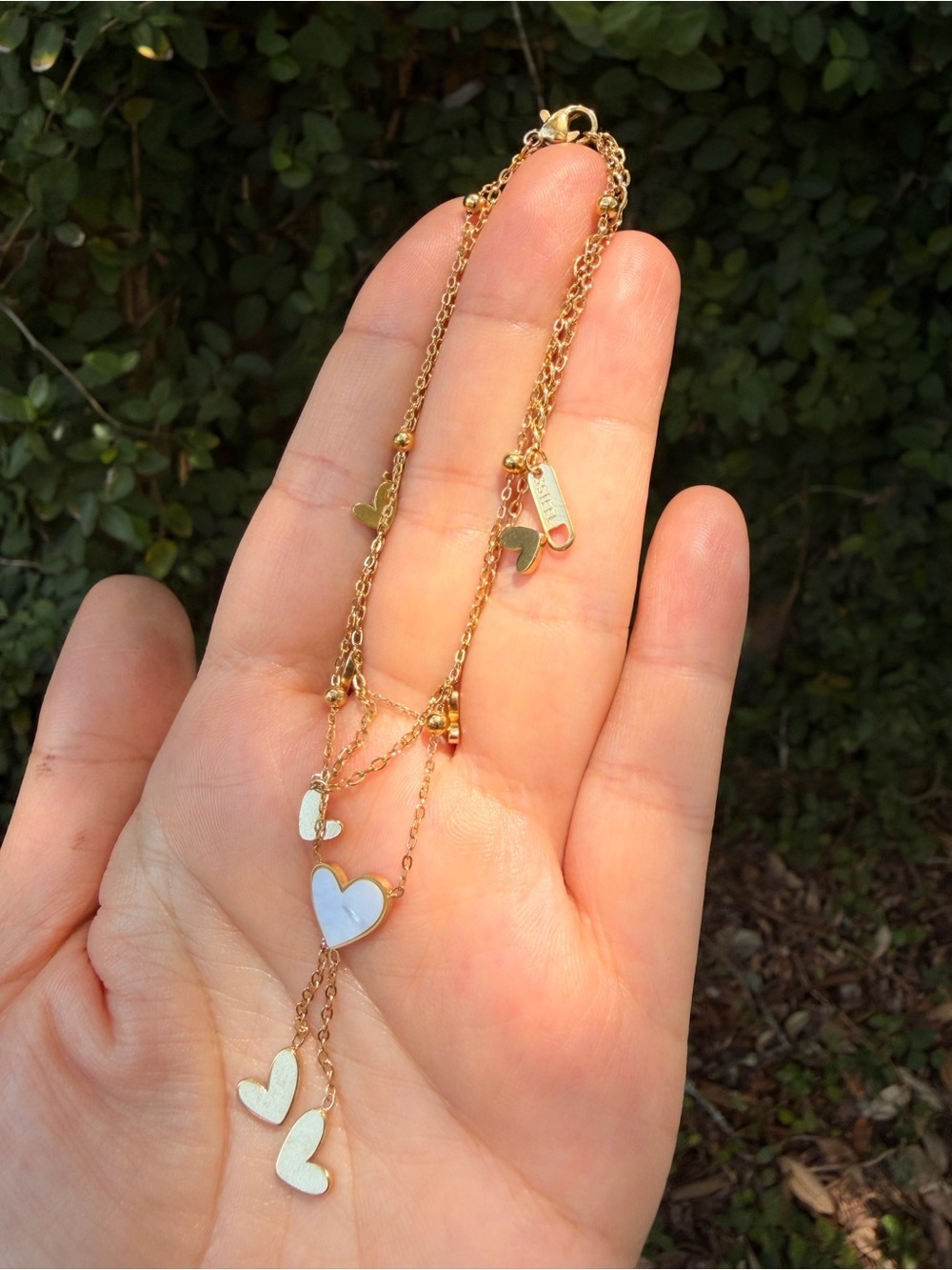 Gold Heart Anklet Unique Jewelry Waterproof - Picture 3 of 6